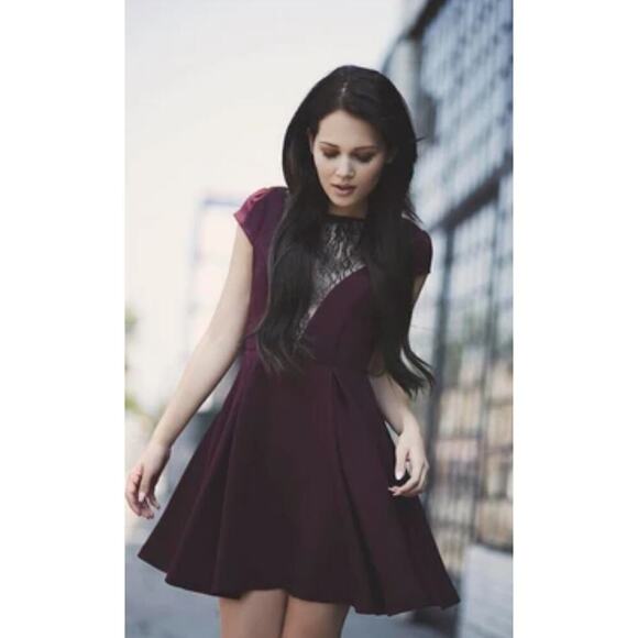 BCBGeneration Women's Fit-and-Flare Dress Size 4 Knee Length Lace Grunge Gothic - Picture 2 of 13